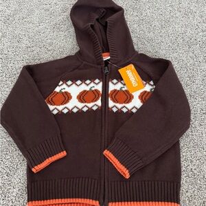 Gymboree Brown and Orange Hooded Kids Sweater